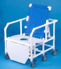 IPU Bariatric Reclining Commode / Shower Chair ipu® PVC Frame 28 Inch Seat Width