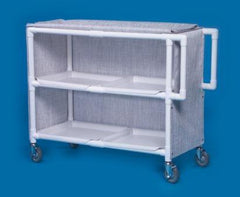 IPU Linen Cart with Cover 2 Shelves PVC 5 Inch Heavy Duty Casters, 2 Locking - M-703608-2907 - Each