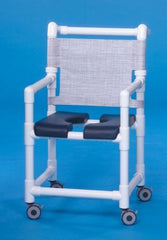 IPU Shower Chair ipu® Fixed Arm PVC Frame Mesh Back 17-1/4 Inch Seat Width