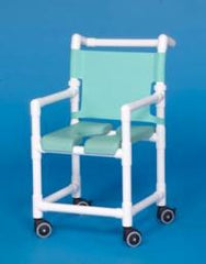 IPU Shower Chair ipu® Fixed Arm PVC Frame Mesh Back 17-1/4 Inch Seat Width