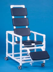 IPU Reclining Shower Chair Super Deluxe Fixed Arm PVC Frame Reclining Back