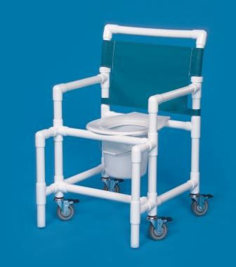 IPU Commode / Shower Chair ipu® Fixed Arm PVC Frame Mesh Back