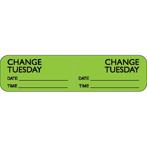 IV Daily Change Labels - Tuesday Tuesday ,500 / roll - Axiom Medical Supplies