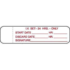 IV Tubing Labels - 24 Hrs 24 Hrs ,1000 / roll - Axiom Medical Supplies