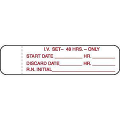 IV Tubing Labels - 48 Hrs 48 Hrs ,1000 / roll - Axiom Medical Supplies