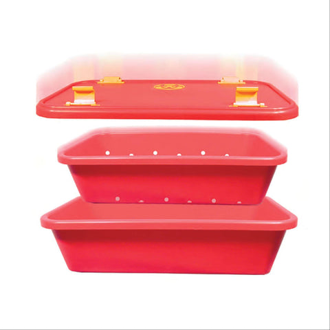 Instrument Tray System 14.3"W x 25"L x 6"D • Red ,1 Each - Axiom Medical Supplies