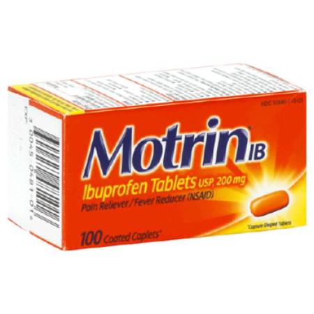 Johnson & Johnson Consumer Pain Relief Motrin® IB 200 mg Strength Ibuprofen Caplet 100 per Bottle