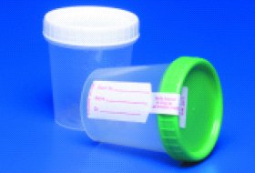 Cardinal Specimen Container Polypropylene 120 mL (4 oz.) Screw Cap Patient Information Sterile