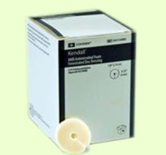 Cardinal Antimicrobial Foam Dressing Kendall™ AMD 1/4 X 1 Inch Fenestrated Round Non-Adhesive without Border Sterile
