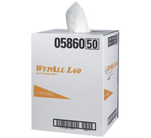 Lagasse Task Wipe WypAll® L40 Dry-Up Light Duty White NonSterile Double Re-Creped 19-1/2 X 42 Inch Disposable - M-407546-1069 - Case of 200