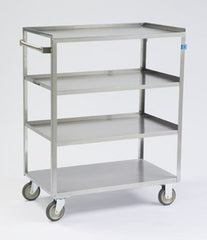 Lakeside Manufacturing Linen Cart 4 Shelves 300 lbs. Weight Capacity Stainless Steel 3-1/2 Inch Swivel Casters - M-568192-1329 - Each