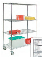 Lakeside Manufacturing Wire Cart 4 Shelves Adjustable 18 X 69 X 72 Inch