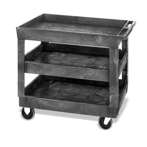 Large 3-Shelf Utility Cart 26"W x 40"L x 32.5"H ,1 Each - Axiom Medical Supplies