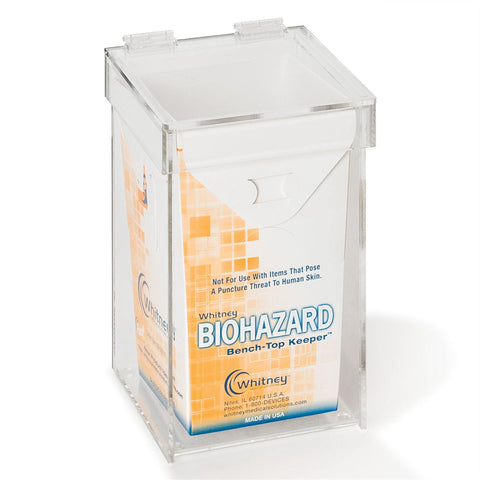 MarketLab Large Acrylic Benchtop Waste Container with Lid 6.88"W x 11.13"H ,1 Each - Axiom Medical Supplies