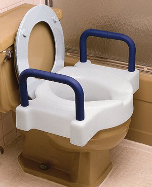 Maddak Toilet Seat Tall-ette® Extra Wide, 22-1/2 Inch W, Contoured Soft Foam Armrests