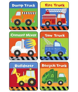 Medibadge 90 per Unit Toy Trucks Sticker