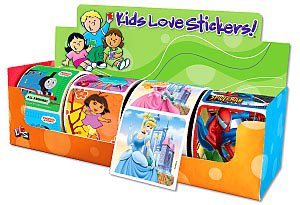 Medibadge Kids Love Stickers® 300 per Unit Popular Characters Sticker Display Box 3.5 X 3.5 X 11.5 Inch