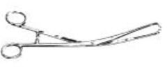 Medgyn Products Teale Tenaculum Vulsellum Forcep 10 Inch L X 5 mm W, 3 X 4 Teeth, Curved - M-681228-3912 - Each