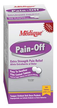 Medique Products Pain Relief Pain-Off® 250 mg - 250 mg - 65 mg Strength Acetaminophen / Aspirin / Caffeine Tablet 250 per Box
