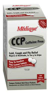 Medique Products Cold and Cough Relief CCP Caffeine Free 325 mg - 200 mg - 5 mg Strength Tablet 100 per Box