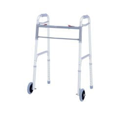 Merits Health Products Dual Release Folding Walker Adjustable Height Deluxe Aluminum Frame 300 lbs. Weight Capacity 32-1/2 to 39-1/2 Inch Height