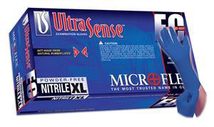 Microflex Medical Exam Glove Ultrasense® EC 2X-Large NonSterile Nitrile Extended Cuff Length Textured Fingertips Blue Not Chemo Approved - M-588348-3585 - Case of 1000