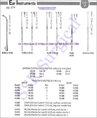 Ear Curette Miltex® Buck 6-1/2 Inch Length Single-ended Handle Size 0 Tip Angled Sharp Tip