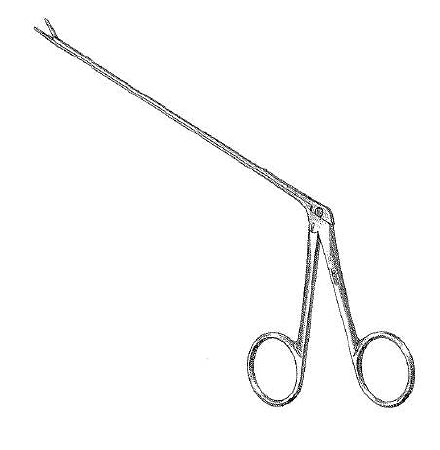 Miltex Ear Forceps Vantage® Noyes 6-1/2 Inch Length Floor Grade Stainless Steel NonSterile NonLocking Finger Ring Handle Straight Serrated Alligator Jaws - M-250367-2395 - Each