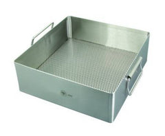 Sterilization Tray Miltex® Rolled Edge Perforated Bottom Stainless Steel 3-1/2 X 10 X 10-1/2 Inch