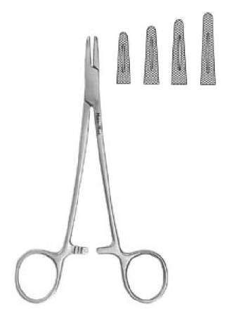 Miltex Needle Holder MeisterHand 8 Inch Length Straight, Fenestrated Finger Ring Handle - M-528982-2256 - Each