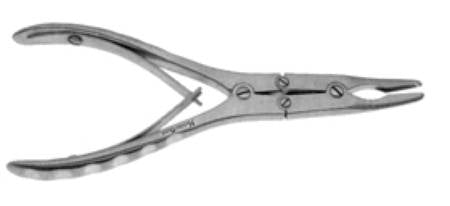 Miltex Bone Rongeur MeisterHand® Ruskin Curved Double Spring Plier Type Handle 3 mm Bite X 6 Inch Length - M-539988-1292 - Each