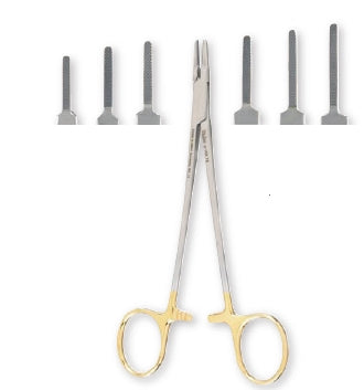 Miltex Needle Holder Carb-N-Sert® 7 Inch L, 4000 Sq Inch Teeth, Ryder, Serrated Jaw