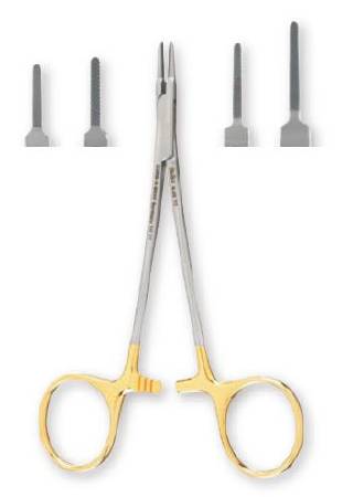 Miltex Needle Holder Carb-N-Sert® 9 Inch Length Extra Delicate, Serrated Jaw, 4,000 Teeth Per Sq Inch - M-632764-3421 - Each