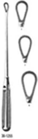 Miltex Uterine Curette Miltex® Greene 11 Inch Length Single-ended Hollow Handle with Grooves Size 2 Tip Blunt Serrated Loop Tip - M-671694-4452 - Each