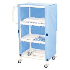 MJM International Linen Cart with Cover 3 Shelves 75 lbs. per Shelf Weight Capacity PVC 3 Inch Twin Casters - M-670362-3374 - Each