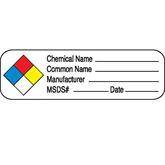 Chemical Hazard Labels MarketLab SDS Chemical Name Label, Multicolor PK250 ,250 / pk - Axiom Medical Supplies