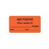 Blood Bank Labels "Unit Positive" • Removable Adhesive • FL Red • 1.625"W x 0.875"H ,560 / pk - Axiom Medical Supplies