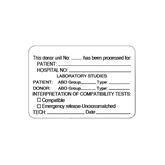 Blood Bank Labels "Blood Compatibility" • White • 3"W x 2"H ,320 / pk - Axiom Medical Supplies