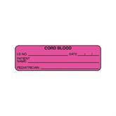 Blood Bank Labels "Cord Blood" • FL Pink • 3"W x 0.875"H ,320 / pk - Axiom Medical Supplies