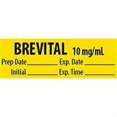 Induction Agent Medication Pre-Cut Labels BREVITAL 10mg/mL ,500 / roll - Axiom Medical Supplies
