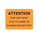 Equipment Ready/Attention Labels "Attention" Battery • FL Orange • 2.37"W x 1.75"H ,400 / pk - Axiom Medical Supplies