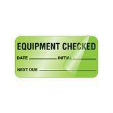 Checked/Inspection Labels "Equipment Checked" • FL Green • 1"W x 2"H ,500 Per Pack - Axiom Medical Supplies