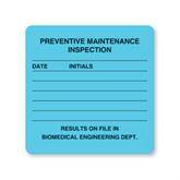 Biomedical Engineering Dept Labels "Preventive Maintenance Inspection" • Light Blue • 2.5"W x 2.5"H ,380 / pk - Axiom Medical Supplies