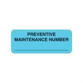 Preventative Maintenance Labels "Preventive Maintenance Number" • Light Blue • 2.25"W x 0.88"H ,420 / pk - Axiom Medical Supplies