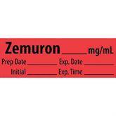 Muscle Relaxant Medication Pre-Cut Labels ZEMURON__mg/mL ,500 / roll - Axiom Medical Supplies