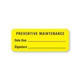 Preventative Maintenance Labels "Preventive Maintenance Date Due, Signature" • FL Yellow • 2.25"W x 0.88"H ,420 / pk - Axiom Medical Supplies
