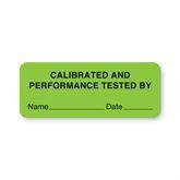 Calibration Labels "Calibrated and Performance Tested By" • FL Green • 2.25"W x 0.88"H ,420 / pk - Axiom Medical Supplies