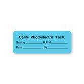 Calibration Labels "Calib. Photoelectric Tach." • Light Blue • 2.25"W x 0.88"H ,420 / pk - Axiom Medical Supplies