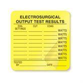 Calibration Labels Self-Laminating "Electrosurgical Output" • FL Yellow • 2.5"W x 2.5"H ,250 / pk - Axiom Medical Supplies