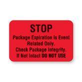 Autoclavable Central Service Labels "Stop" Package Expiration Label • Red ,250 / pk - Axiom Medical Supplies